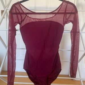 Burgundy ELEVE leotard, size S
